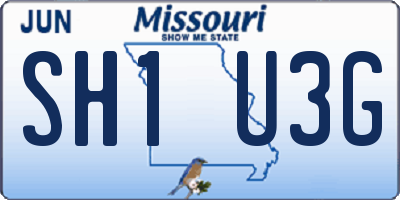 MO license plate SH1U3G