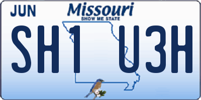 MO license plate SH1U3H