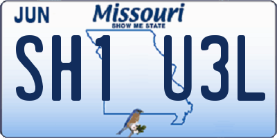 MO license plate SH1U3L