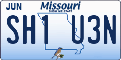 MO license plate SH1U3N