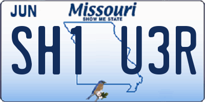MO license plate SH1U3R