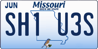 MO license plate SH1U3S