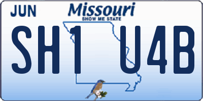 MO license plate SH1U4B