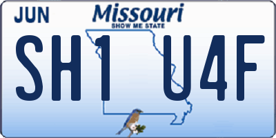 MO license plate SH1U4F