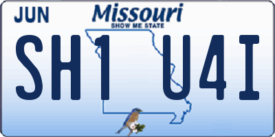 MO license plate SH1U4I