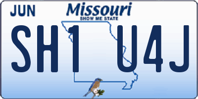 MO license plate SH1U4J