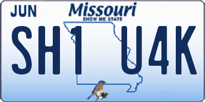 MO license plate SH1U4K