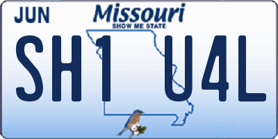 MO license plate SH1U4L