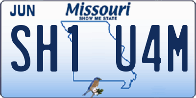 MO license plate SH1U4M