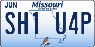 MO license plate SH1U4P