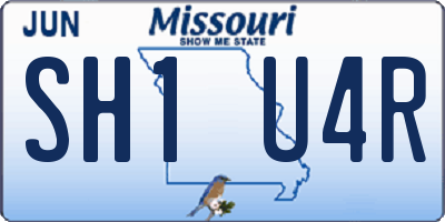MO license plate SH1U4R
