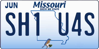 MO license plate SH1U4S