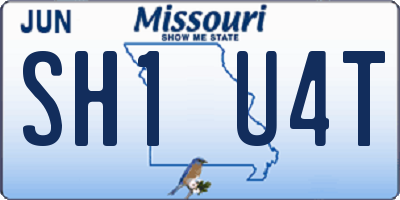 MO license plate SH1U4T