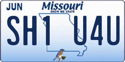 MO license plate SH1U4U