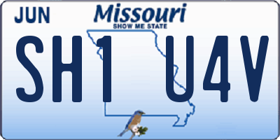 MO license plate SH1U4V