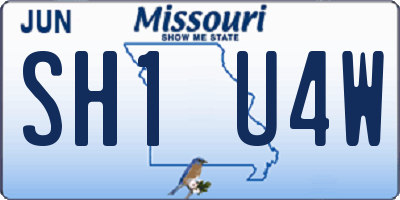 MO license plate SH1U4W