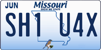 MO license plate SH1U4X