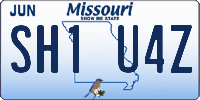 MO license plate SH1U4Z