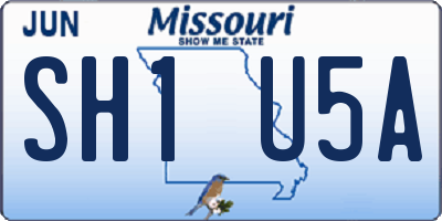 MO license plate SH1U5A