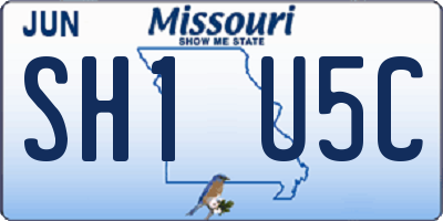 MO license plate SH1U5C