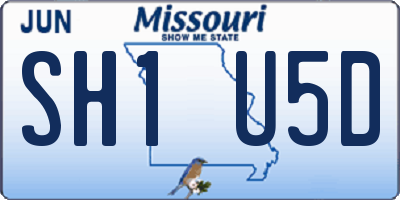 MO license plate SH1U5D