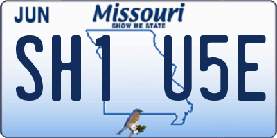 MO license plate SH1U5E