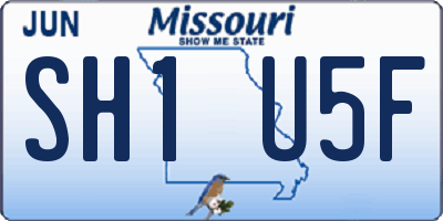 MO license plate SH1U5F