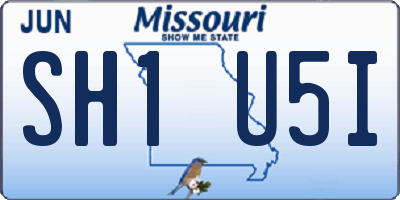 MO license plate SH1U5I