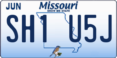 MO license plate SH1U5J