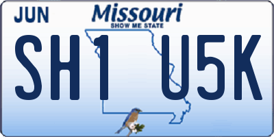 MO license plate SH1U5K