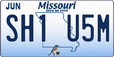 MO license plate SH1U5M