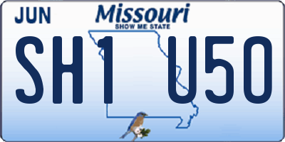 MO license plate SH1U5O