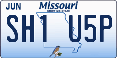 MO license plate SH1U5P