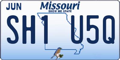 MO license plate SH1U5Q