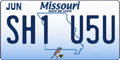 MO license plate SH1U5U