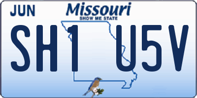 MO license plate SH1U5V