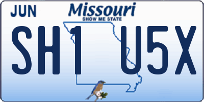 MO license plate SH1U5X