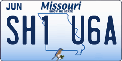 MO license plate SH1U6A