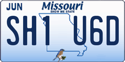 MO license plate SH1U6D