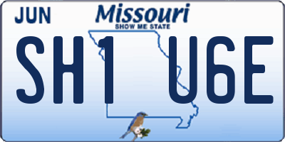 MO license plate SH1U6E
