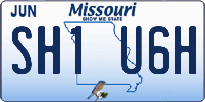 MO license plate SH1U6H