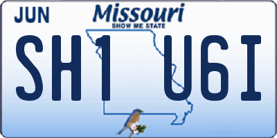 MO license plate SH1U6I