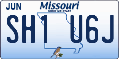 MO license plate SH1U6J