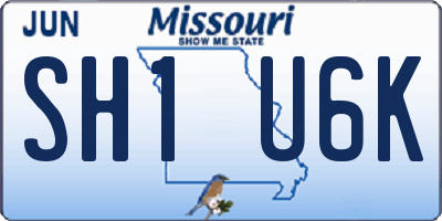 MO license plate SH1U6K