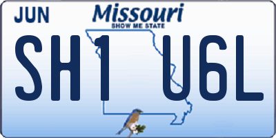 MO license plate SH1U6L