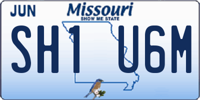 MO license plate SH1U6M