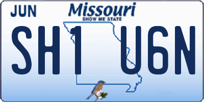 MO license plate SH1U6N