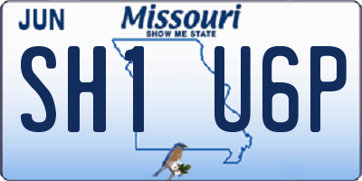 MO license plate SH1U6P