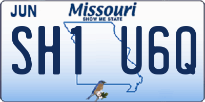 MO license plate SH1U6Q