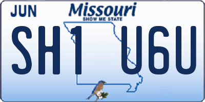 MO license plate SH1U6U